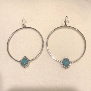 Kendra Scott Elberta Silver and Ice Blue Earrings